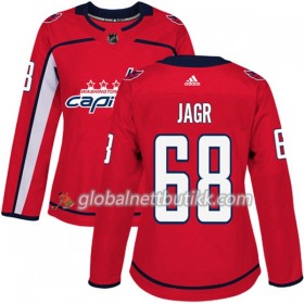 Washington Capitals Hockeydrakt Jaromir Jagr 68 2017-2018 Rød Adidas Authentic - Dame